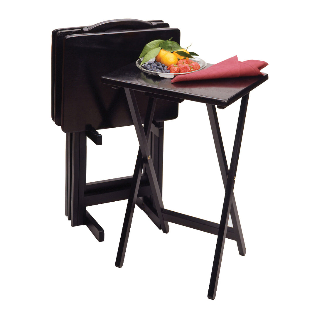 Alex 5-Pc Snack Table Set, Black