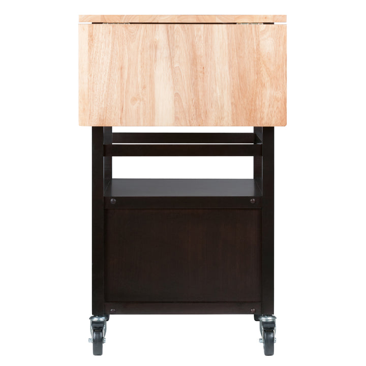 Bellini Drop Leaf Kitchen Cart, Coffee and Natural