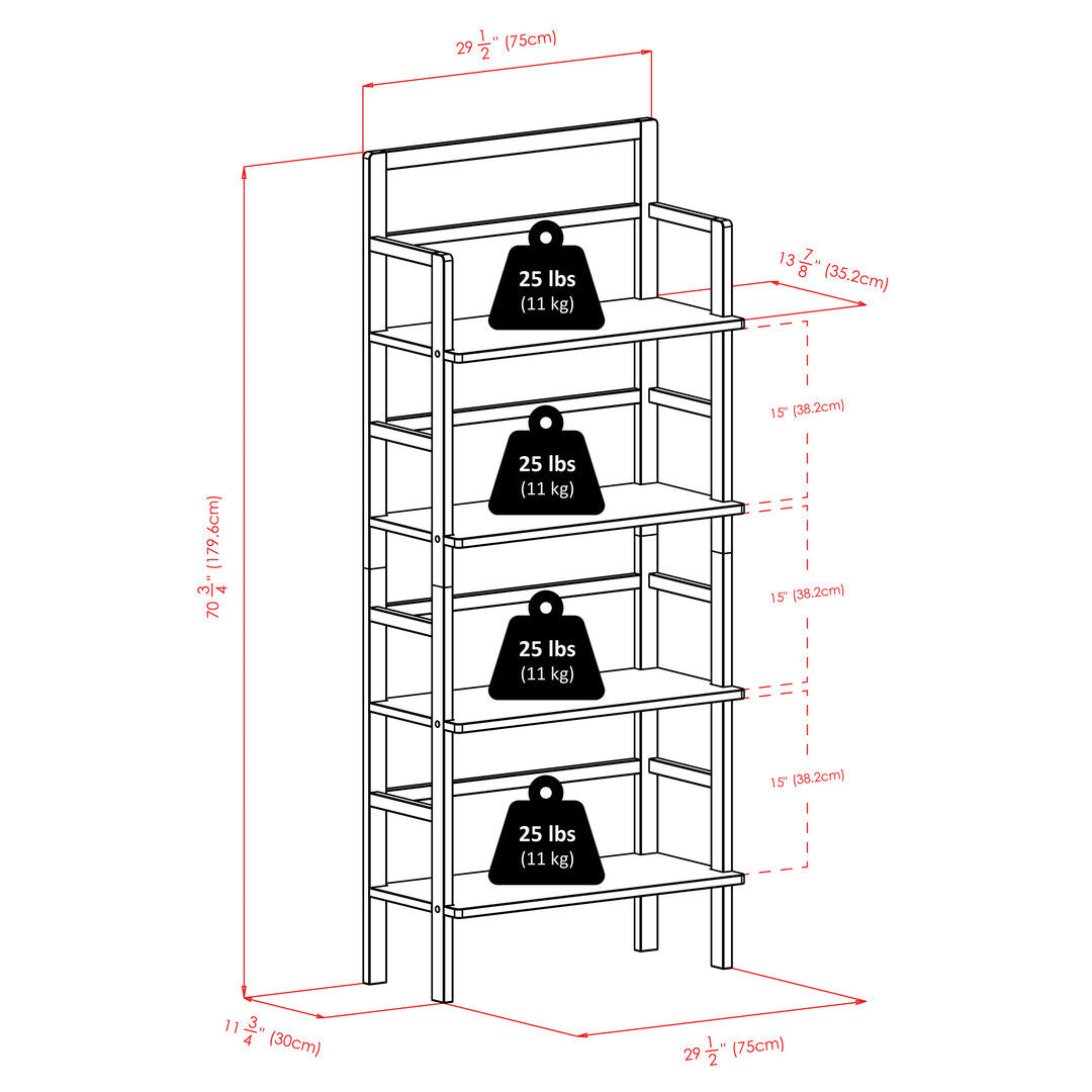 Aiden 4-Tier Baker's Rack, Coffee