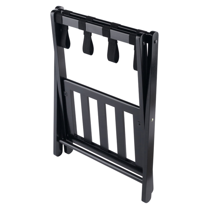 Raya Luggage Rack with Shelf, Black