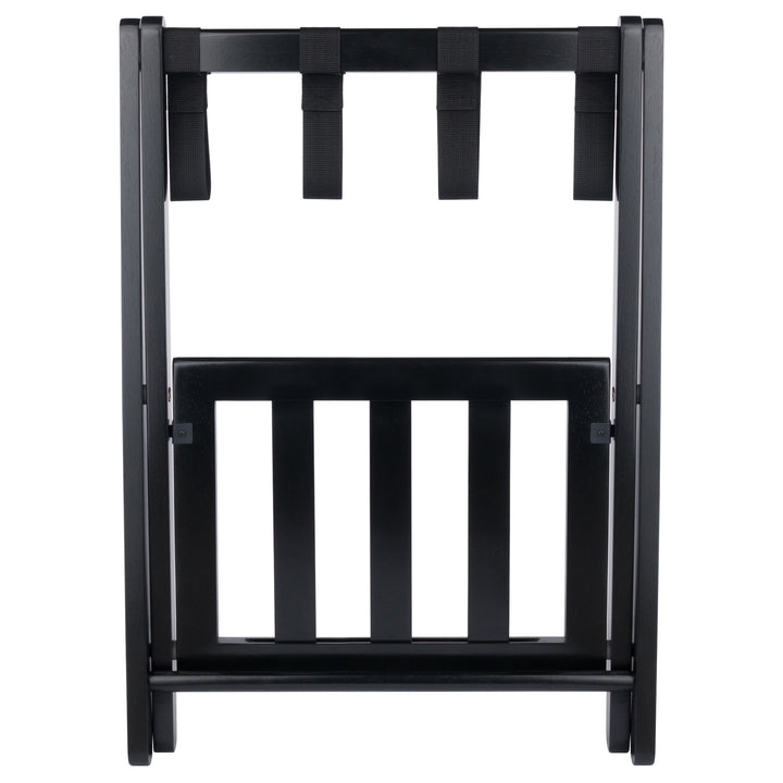 Raya Luggage Rack with Shelf, Black