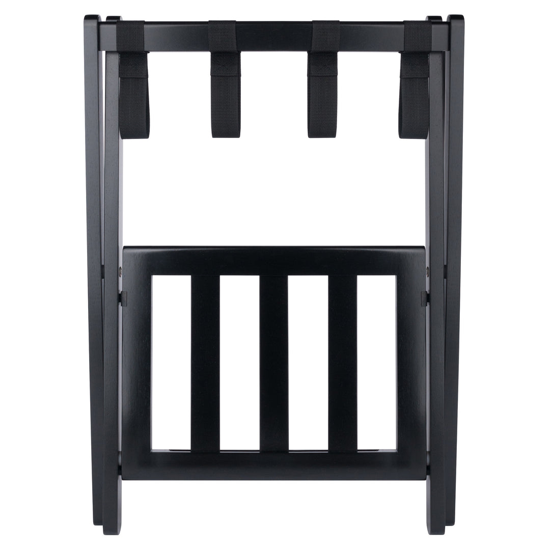 Raya Luggage Rack with Shelf, Black