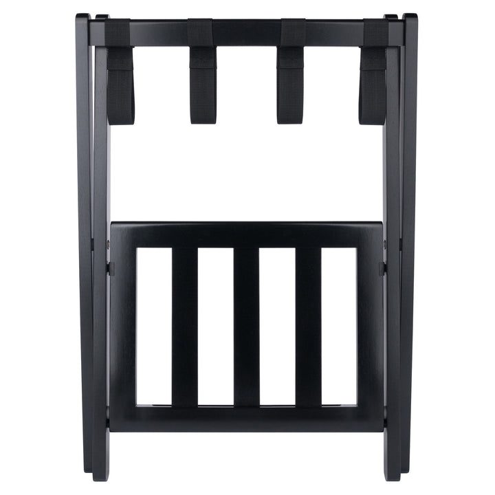 Raya Luggage Rack with Shelf, Black