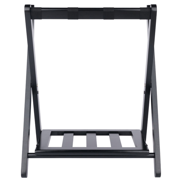 Raya Luggage Rack with Shelf, Black