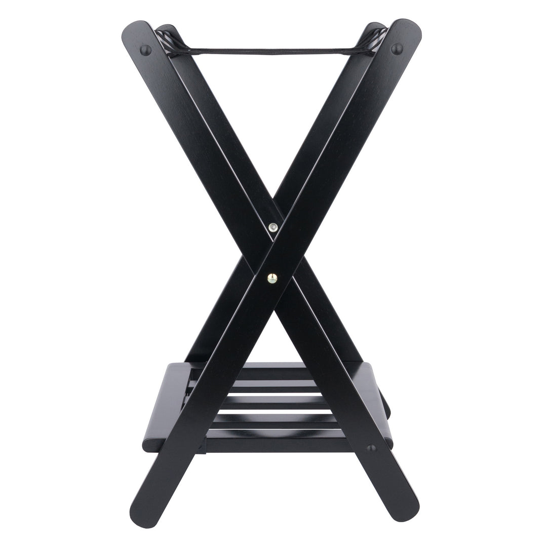 Raya Luggage Rack with Shelf, Black