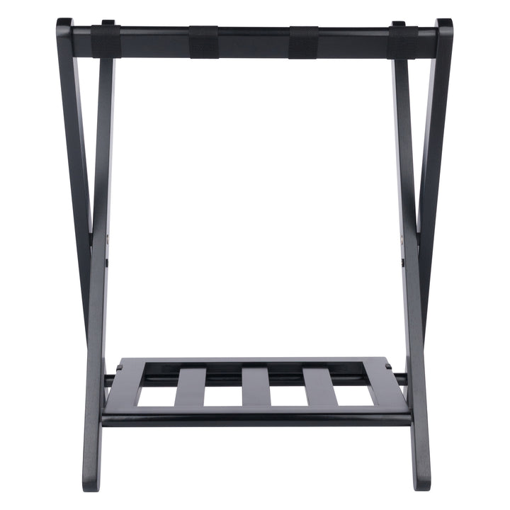 Raya Luggage Rack with Shelf, Black