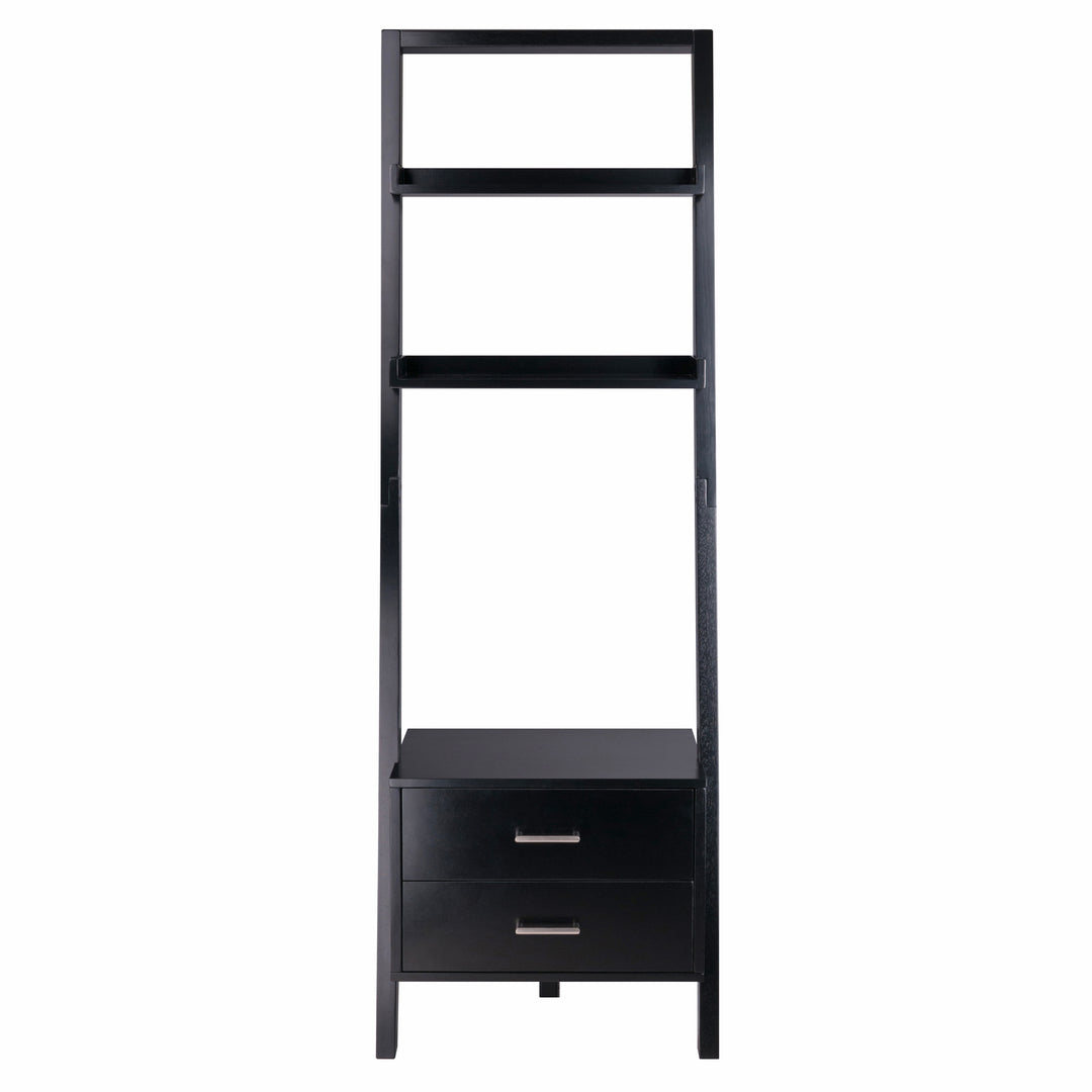 Bellamy 2-Drawer Leaning Shelf, Black