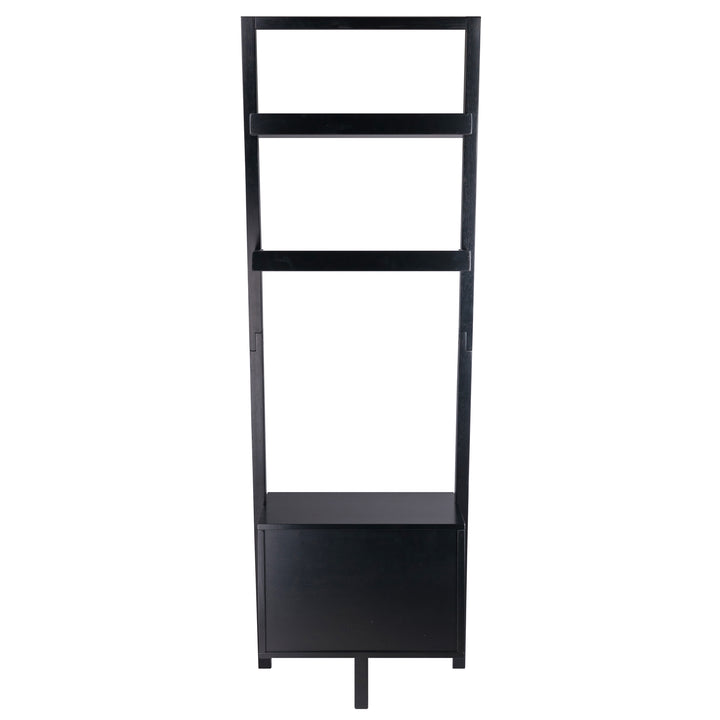 Bellamy 2-Drawer Leaning Shelf, Black