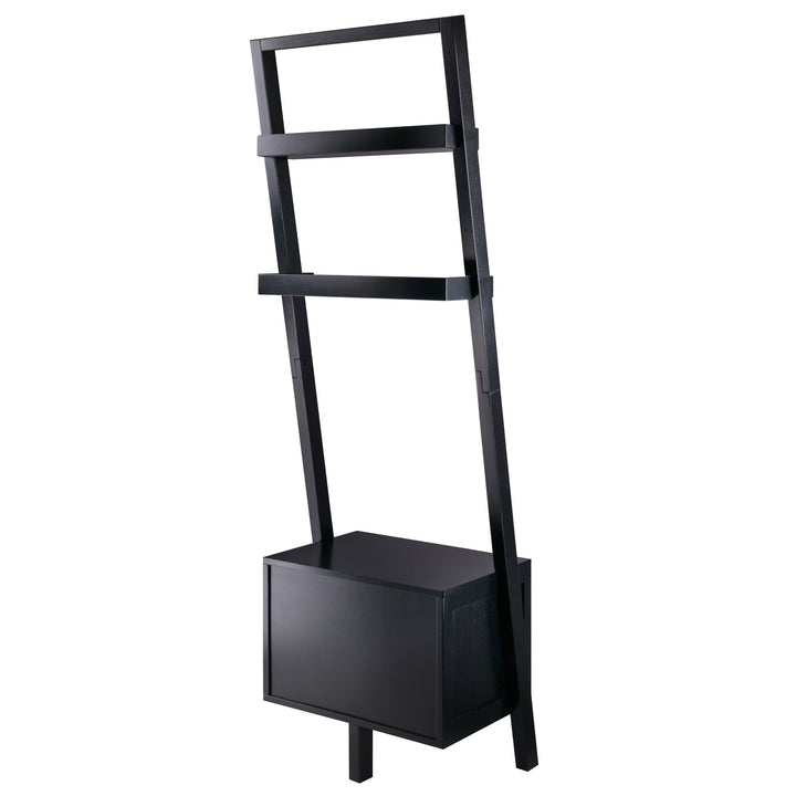 Bellamy 2-Drawer Leaning Shelf, Black