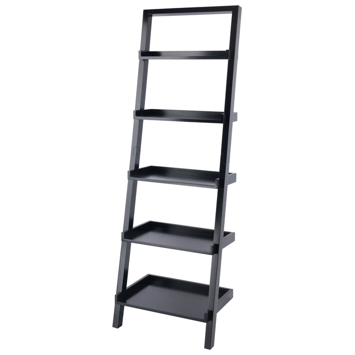 Bailey 5-Tier Leaning Shelf, Black