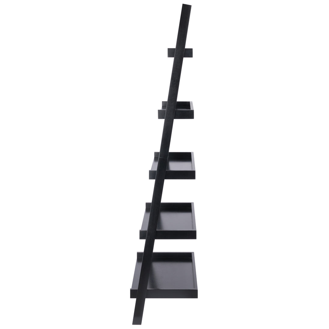 Bailey 5-Tier Leaning Shelf, Black