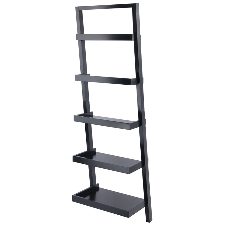 Bailey 5-Tier Leaning Shelf, Black