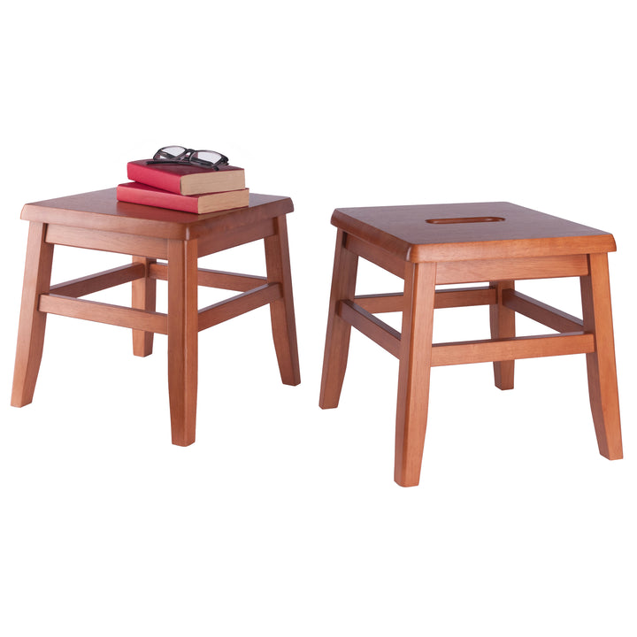 Kaya 2-Pc Conductor Stool Set, Teak