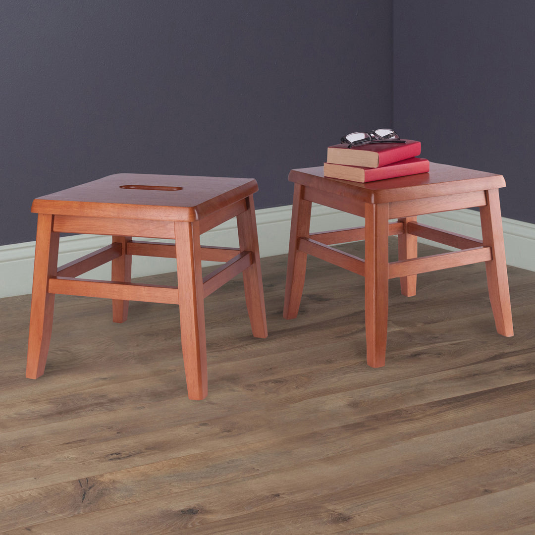 Kaya 2-Pc Conductor Stool Set, Teak