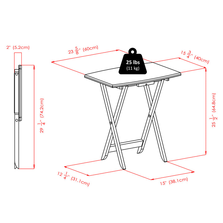 Dylan 5-Pc Snack Table Set, Teak