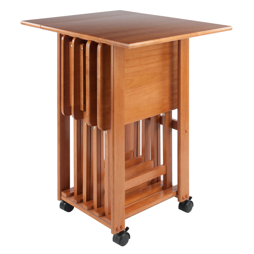 Sophia 5-Pc Snack Table Set, Drop Leaf Top, Teak