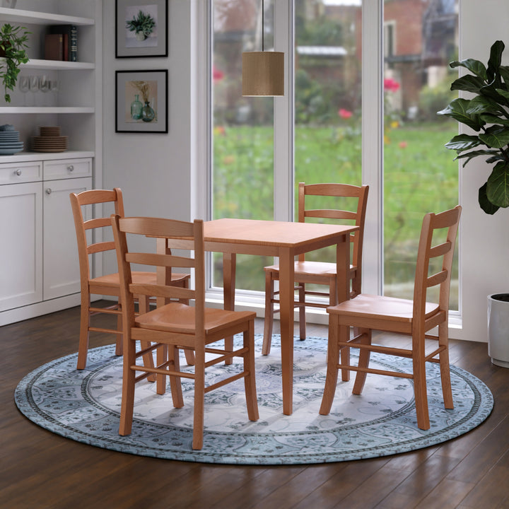 Groveland 5-Pc Dining Table with Ladder-back Chairs, Light Oak