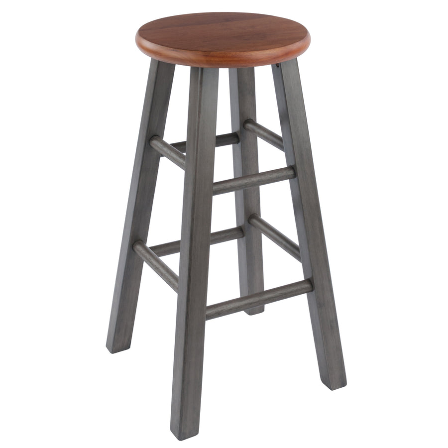 Ivy Counter Stool, Rustic Gray and Teak