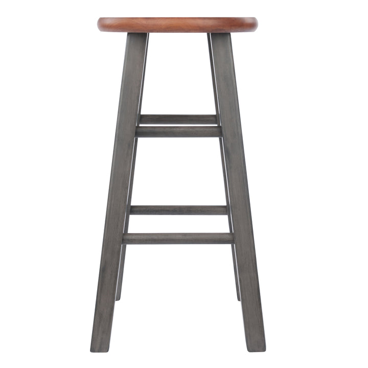 Ivy Counter Stool, Rustic Gray and Teak