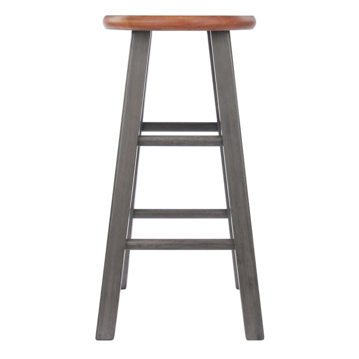 Ivy Counter Stool, Rustic Gray and Teak