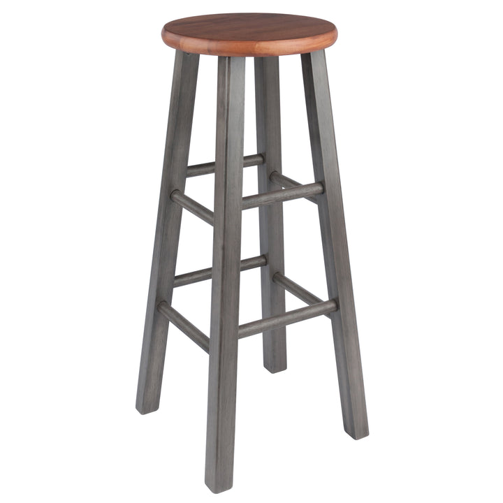 Ivy Bar Stool, Rustic Gray and Teak