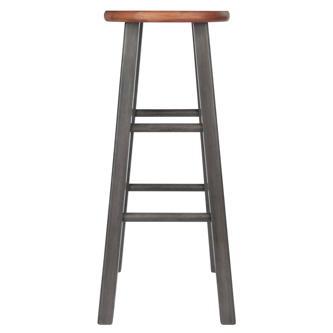 Ivy Bar Stool, Rustic Gray and Teak