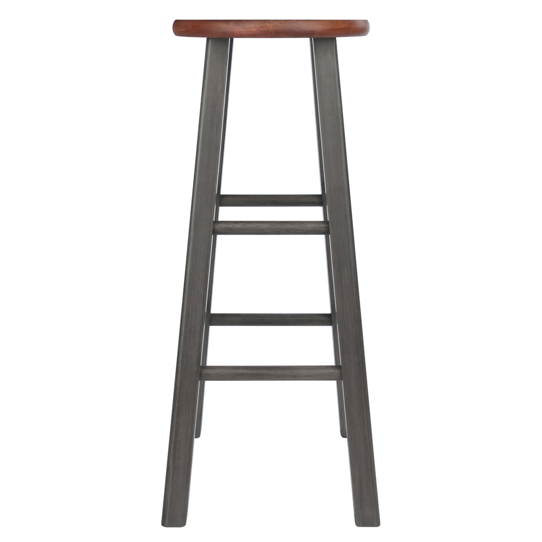 Ivy Bar Stool, Rustic Gray and Teak