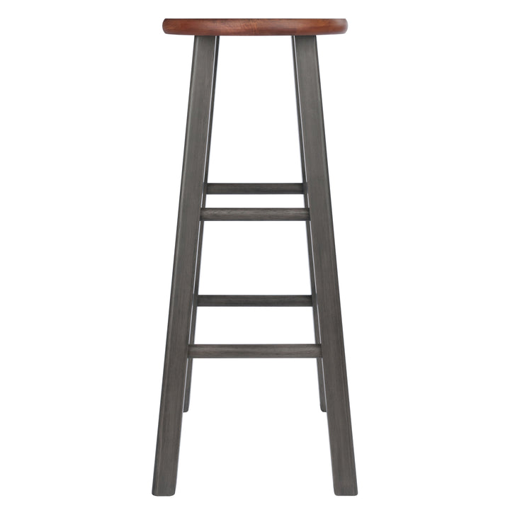 Ivy Bar Stool, Rustic Gray and Teak