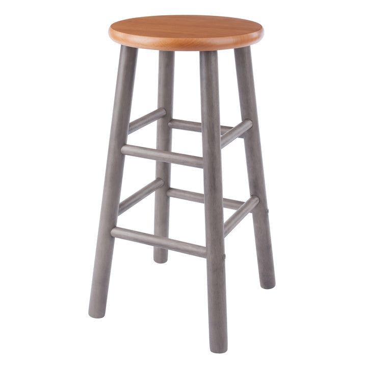 Huxton 2-Pc Counter Stool Set, Gray and Teak