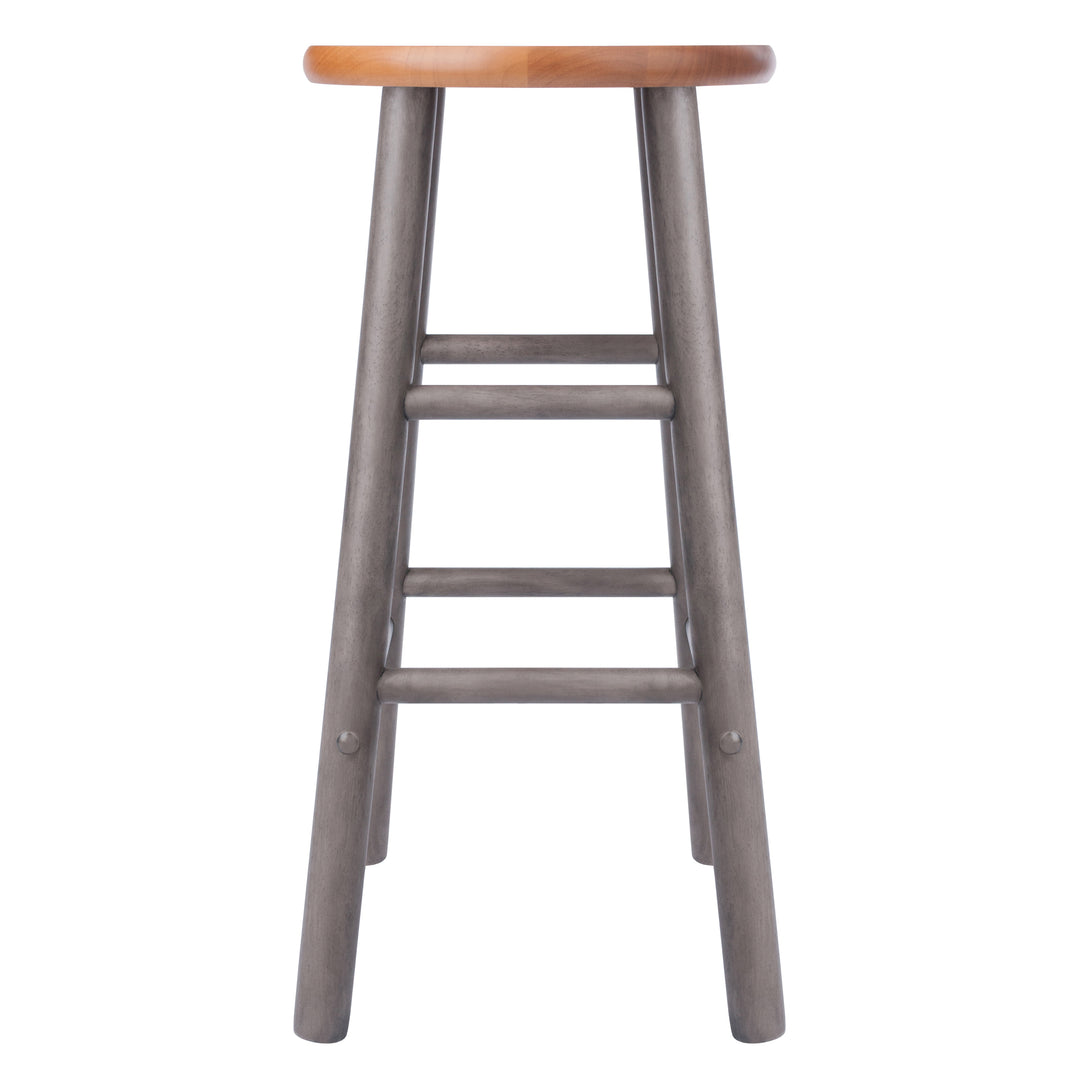 Huxton 2-Pc Counter Stool Set, Gray and Teak