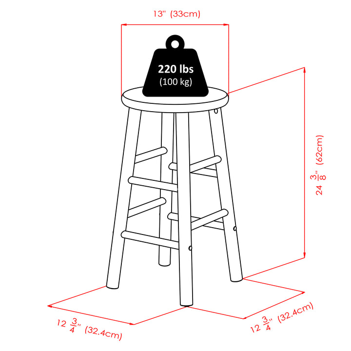 Huxton 2-Pc Counter Stool Set, Gray and Teak