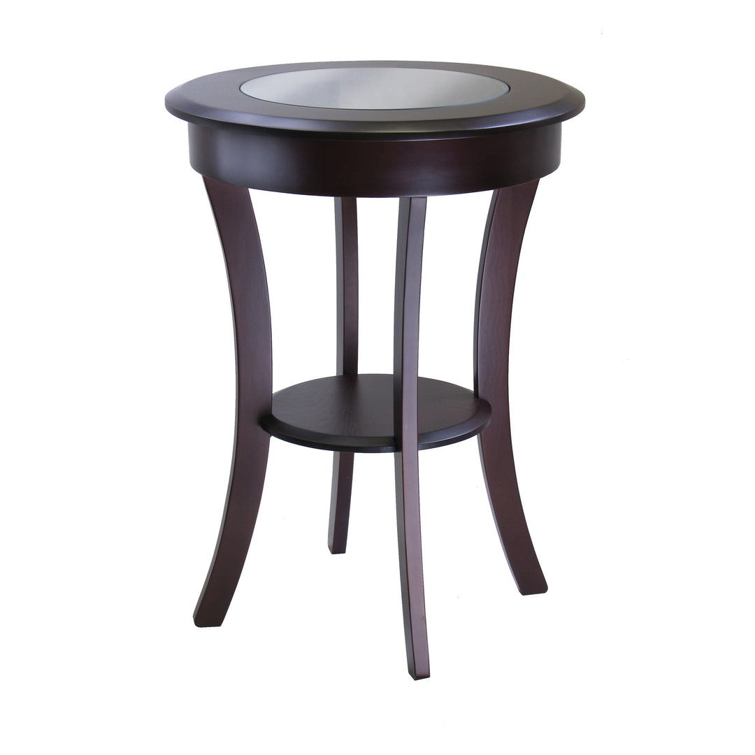 Cassie Round Accent Table, Cappuccino