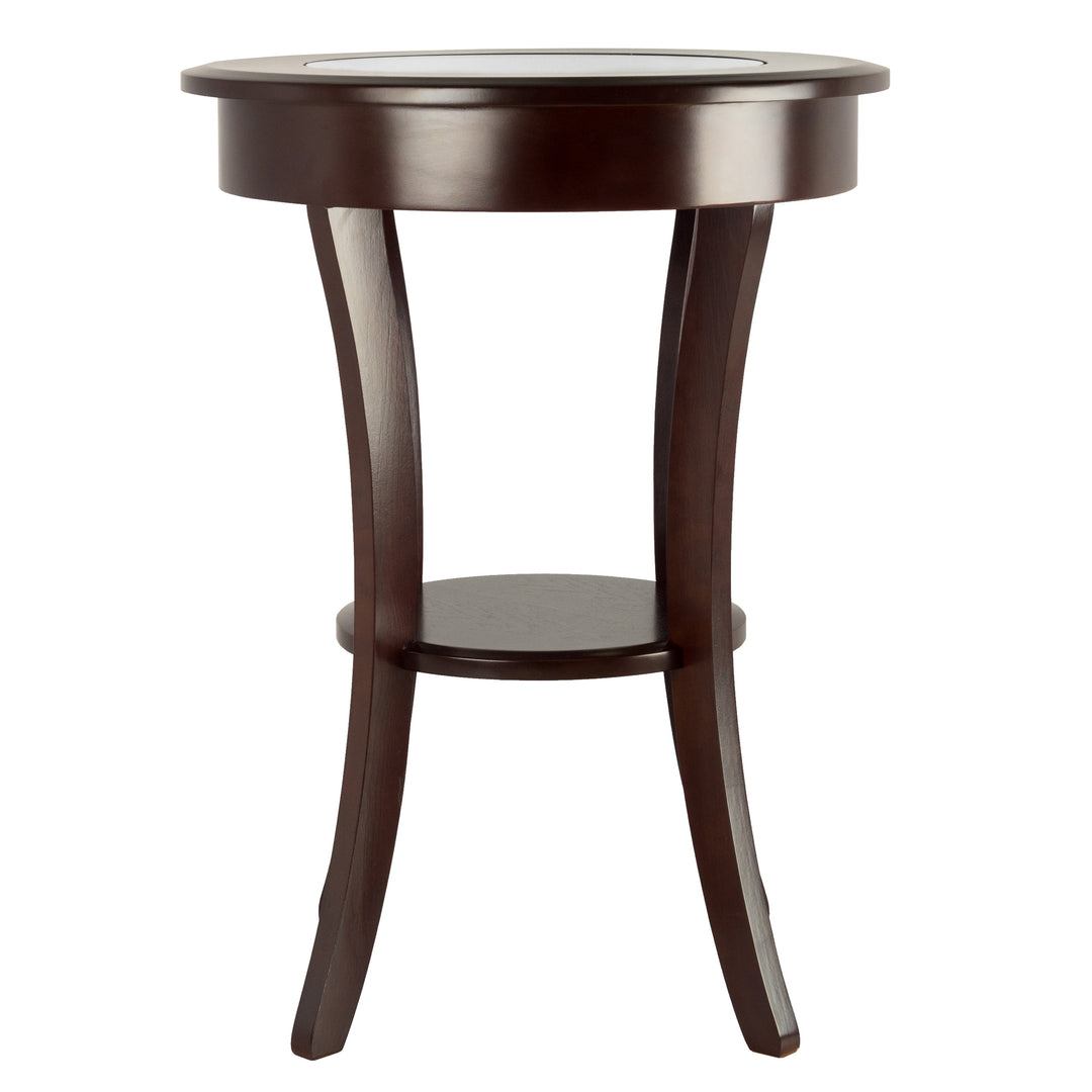 Cassie Round Accent Table, Cappuccino