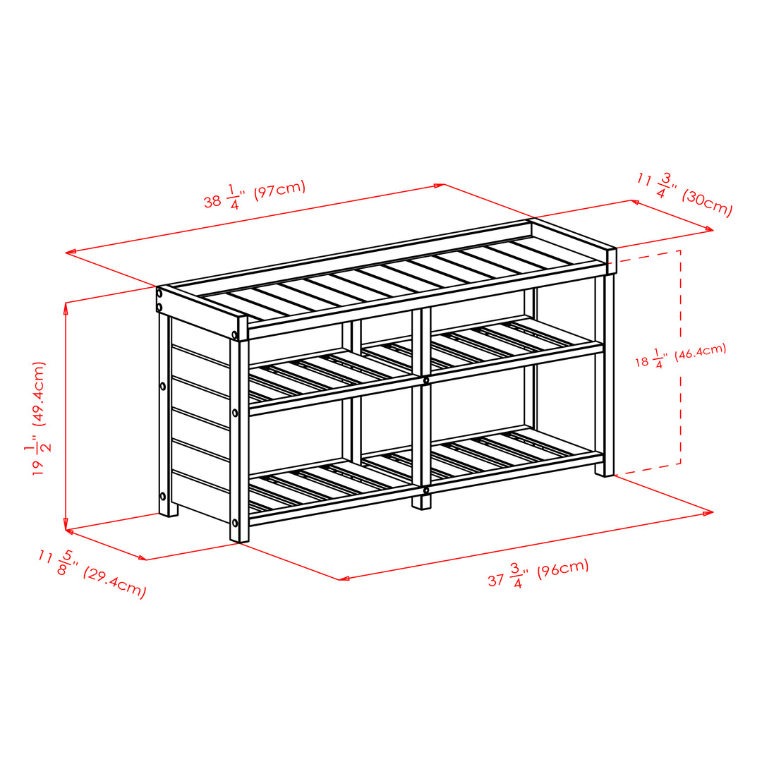 Colin Storage Bench with Seat Cushion and 2 Foldable Corn Husk Baskets, Cappuccino, Espresso and Chocolate