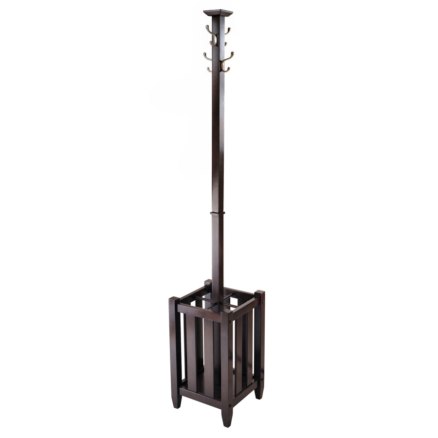 Memphis Coat Tree with Umbrella Rack, Cappuccino