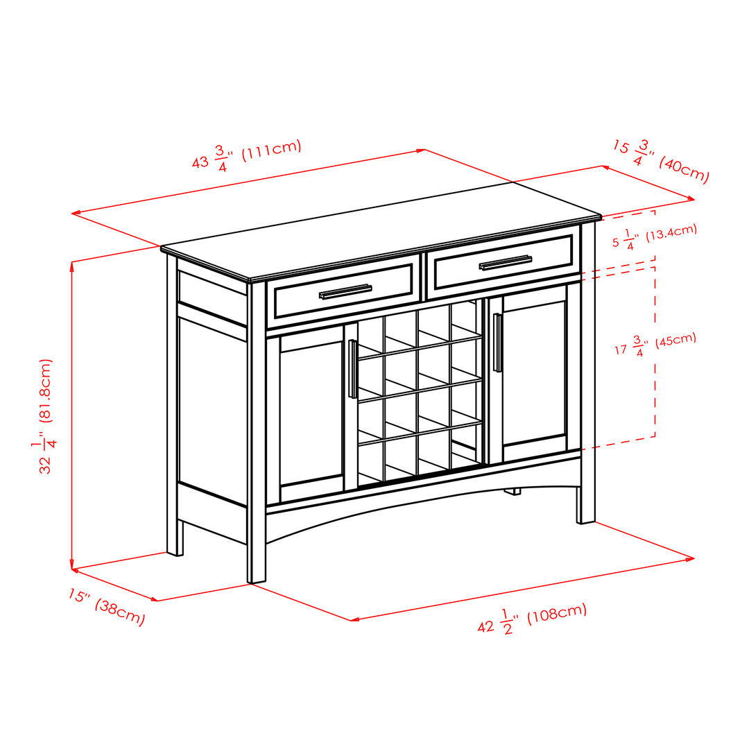 Gordon Buffet Cabinet, Cappuccino