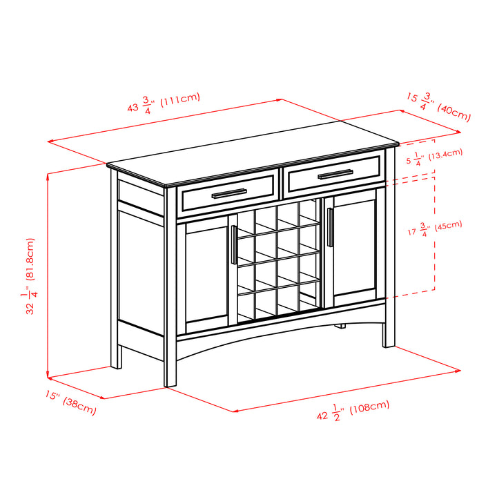 Gordon Buffet Cabinet, Cappuccino