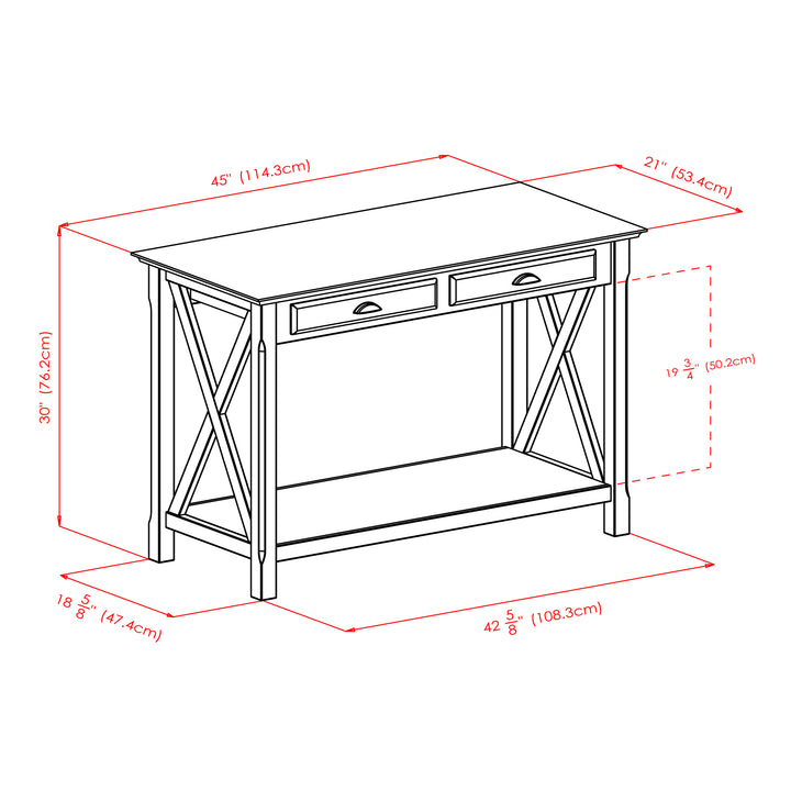 Xola Consol Table, 2-Drawer, Cappuccino