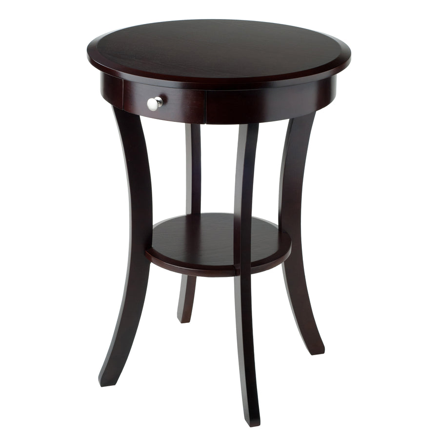 Sasha Round Accent Table, Cappuccino