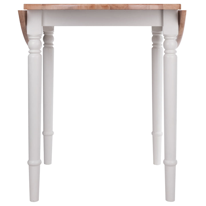 Sorella Round Double Drop Leaf Dining Table, Natural and White