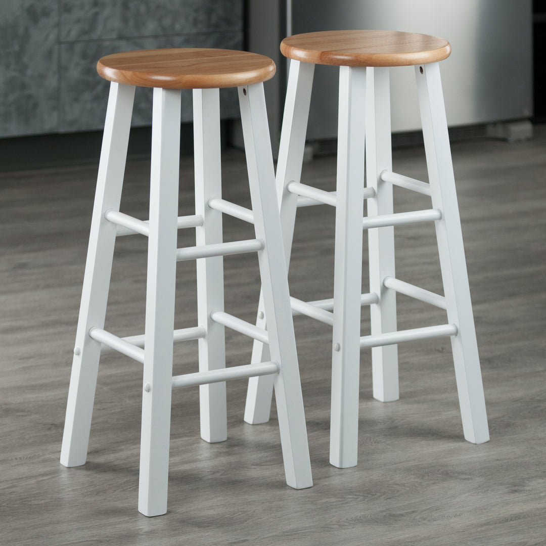 Element 2-Pc Bar Stool Set, Natural and White