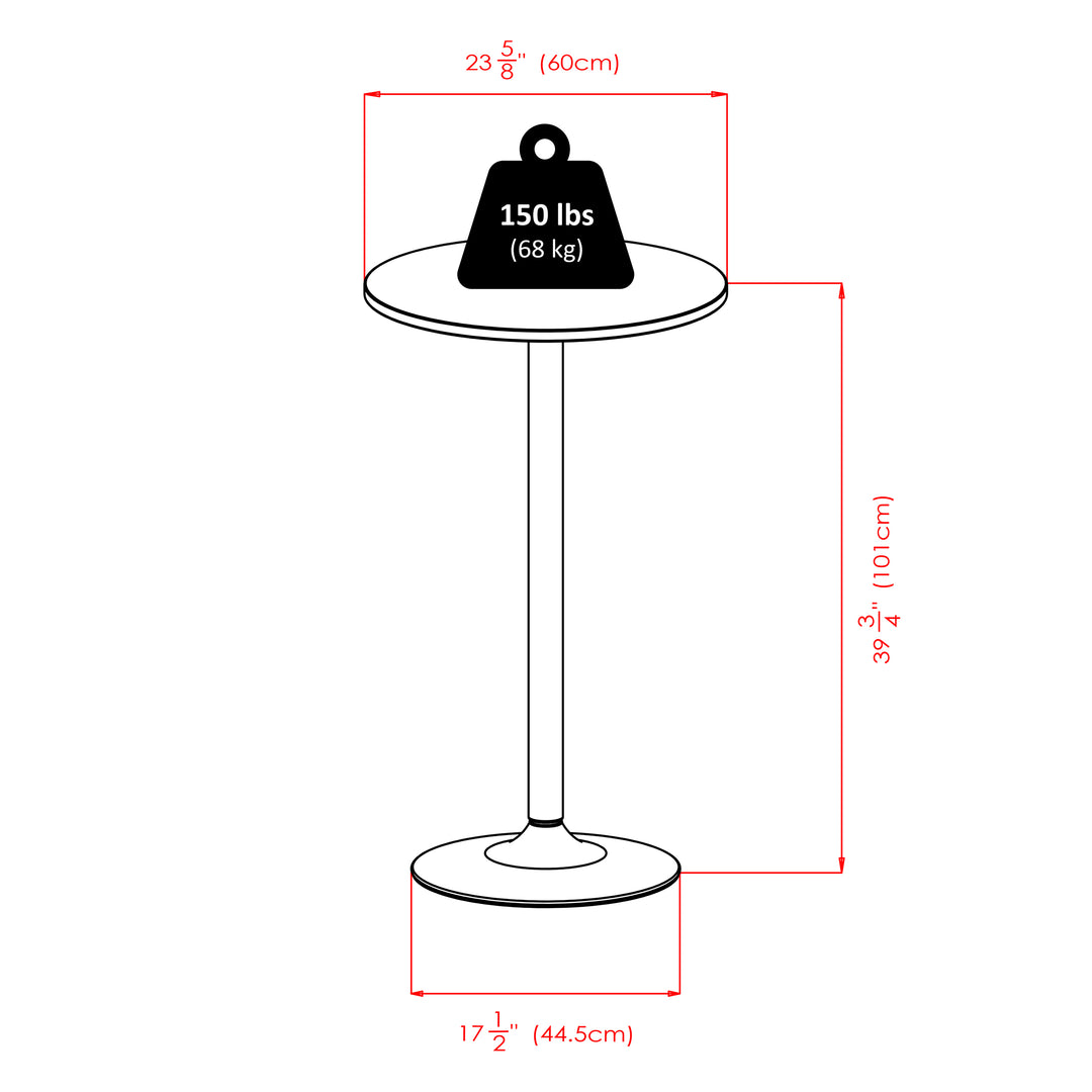 Cora 3-Pc Round Pub Table with Adjustable Swivel Stools, Black and Espresso