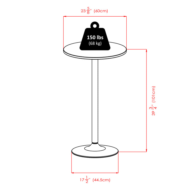Cora 3-Pc Round Pub Table with Adjustable Swivel Stools, Black and Espresso