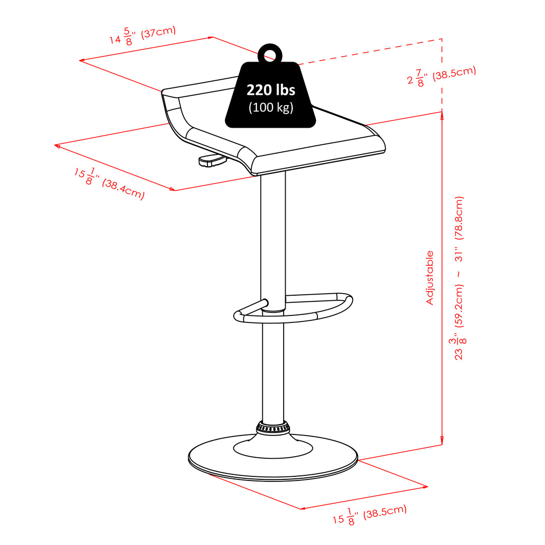 Cora 3-Pc Round Pub Table with Adjustable Swivel Stools, Black and Espresso