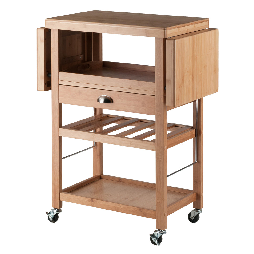 Barton Kitchen Utility Cart, Drop Leaf, Bamboo