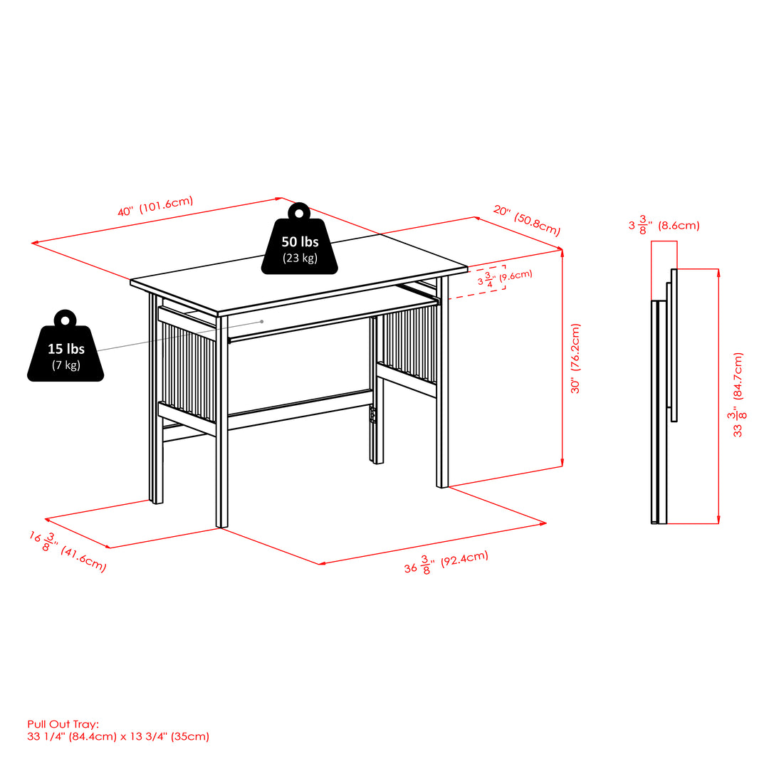 Mission Foldable Computer Desk, Natural