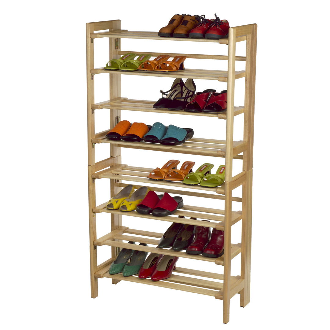 Clifford 4-Tier Shoe Rack, Stackable, Natural