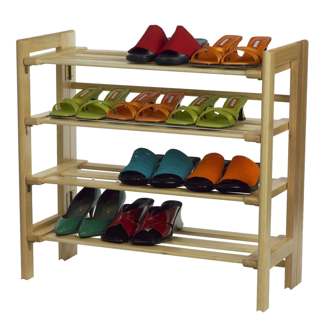 Clifford 4-Tier Shoe Rack, Stackable, Natural