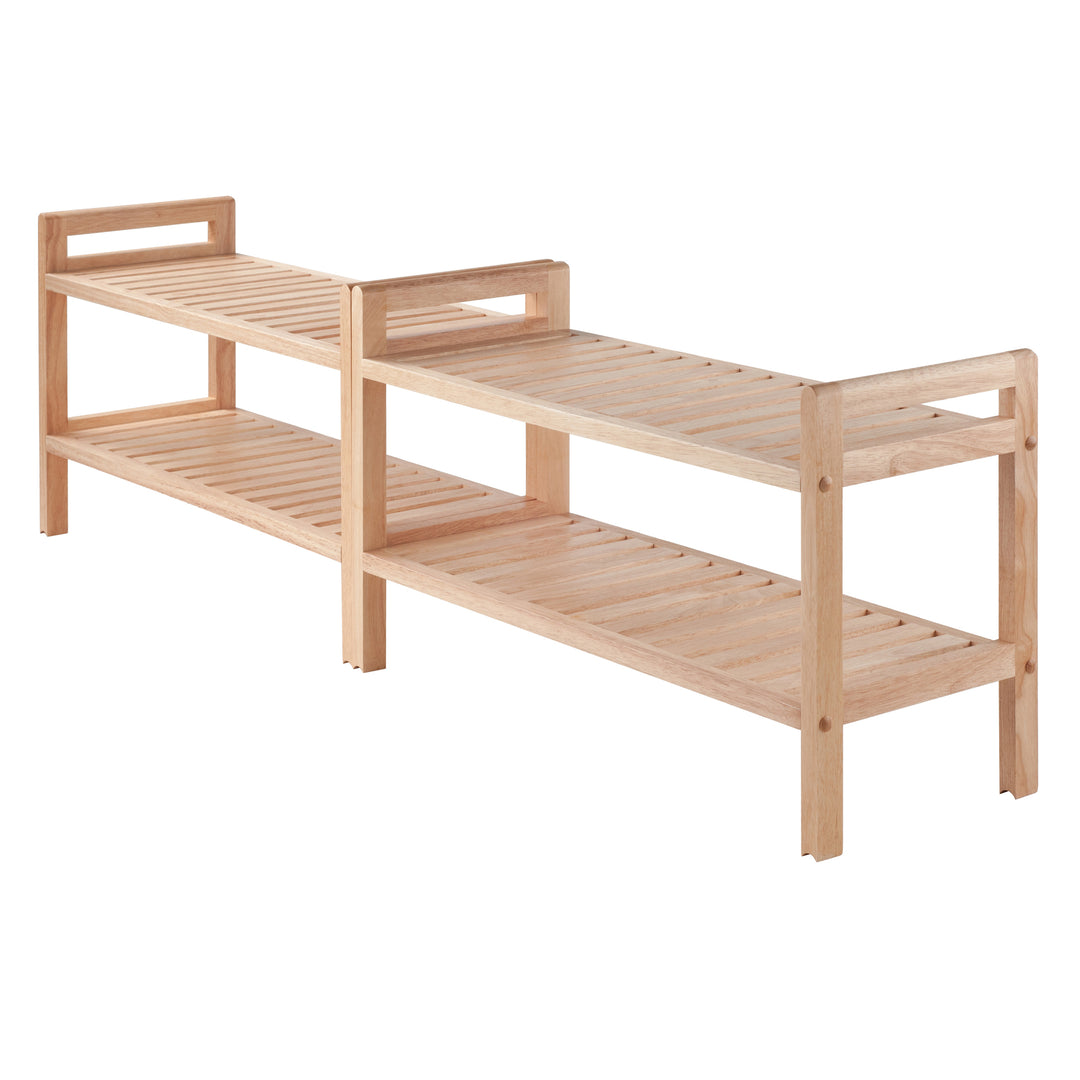 Mercury 2-Pc Stackable Shoe Rack Set, Natural