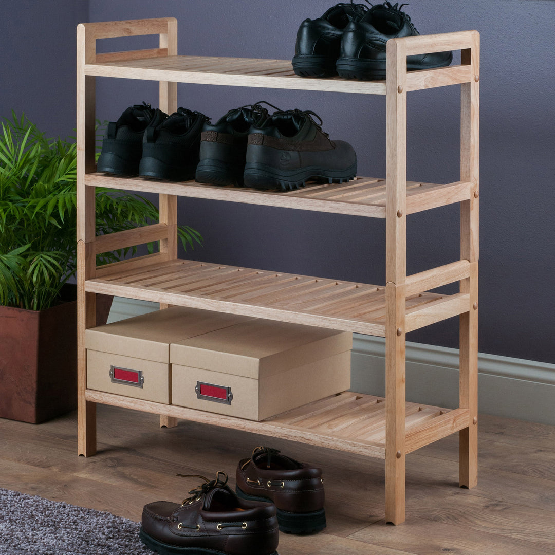 Mercury 2-Pc Stackable Shoe Rack Set, Natural